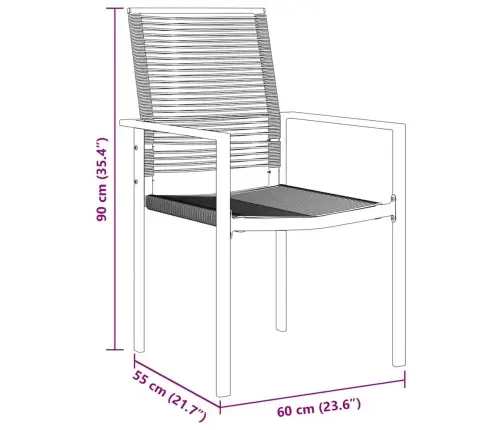 Aia Söögilaudade Komplekt 7 Pcs Must Pulbervärvitud Teras
