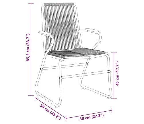 5 Daļu Dārza Ēdamgaldu Komplekts, Melnā Pvc Rotangā Vidaxl