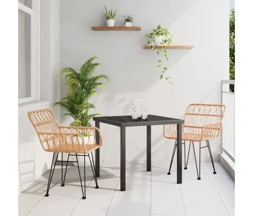 3 Daļu Dārza Ēdamistabas Komplekts Brūnā Poliratanā Vidaxl