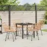 Sodo Valgomojo Komplektas 5 Pcs Ruda Poli Ratanas