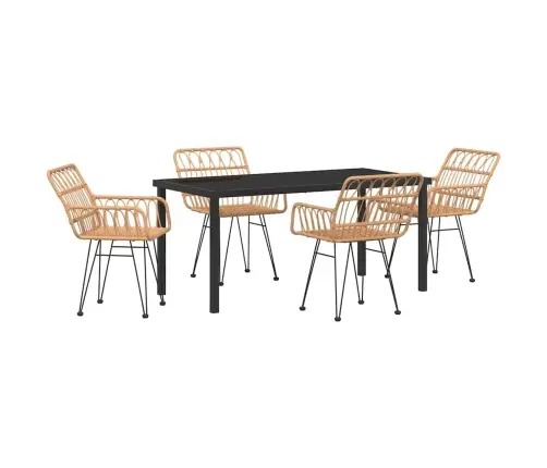 Aia Söögilaudade Komplekt 5 Pcs Pruun Pulbervärvitud Teras