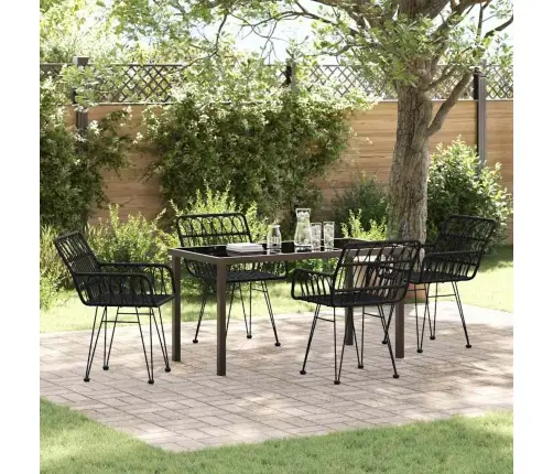 Aia Söögilaudade Komplekt 5 Pcs Must Polürooster