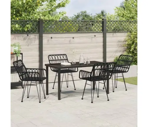 Aia Söögilaudade Komplekt 5 Pcs Must Polürooster