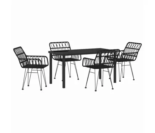 Aia Söögilaudade Komplekt 5 Pcs Must Polürooster