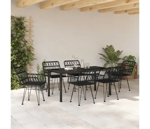 Sodo Valgomojo Komplektas 7 Pcs Juoda