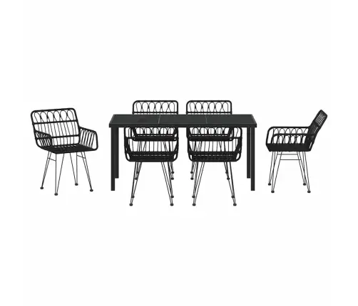 Sodo Valgomojo Komplektas 7 Pcs Juoda