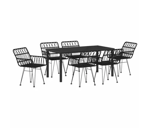 Sodo Valgomojo Komplektas 7 Pcs Juoda