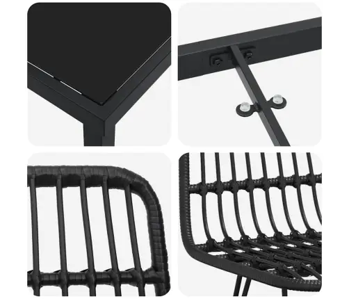 Sodo Valgomojo Komplektas 7 Pcs Juoda