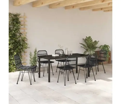 Sodo Valgomojo Komplektas 7 Pcs Juoda