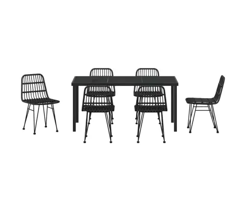 Sodo Valgomojo Komplektas 7 Pcs Juoda