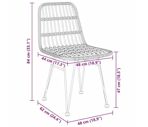 Sodo Valgomojo Komplektas 7 Pcs Juoda