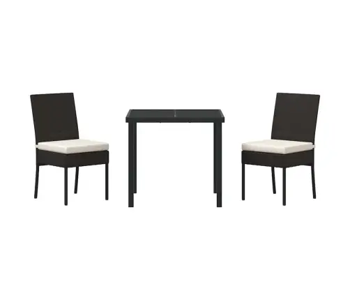 Aia Söögilaudade Komplekt 3 Pcs Must Pulbervärvitud Teras