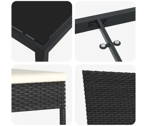 7 Daļīgs Dārza Ēdamgalda Komplekts No Melnā Poliratana Vidaxl