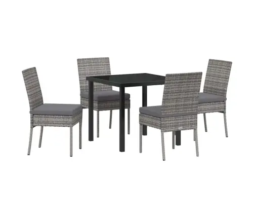 5 Gabalu Dārza Ēdināšanas Komplekts Pelēkā Polirasā Vidaxl
