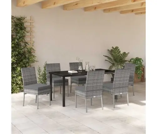 Aia Söögilaudade Komplekt 7 Pcs Hall Pulbervärvitud Teras