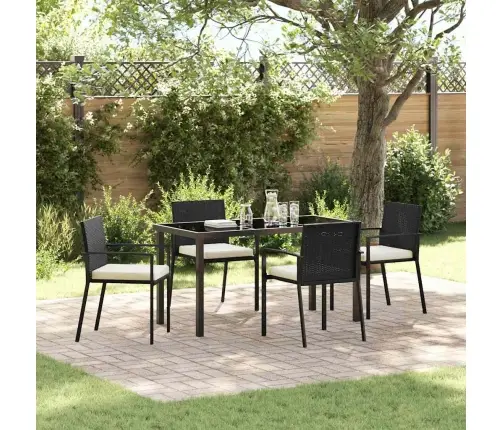 Aia Söögilaudade Komplekt 5 Pcs Must Pulbervärvitud Teras