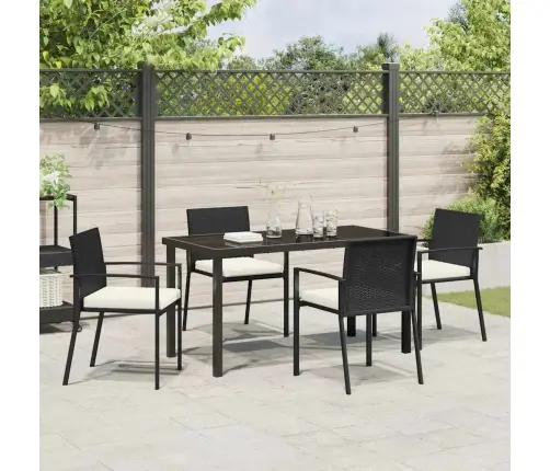 Aia Söögilaudade Komplekt 5 Pcs Must Pulbervärvitud Teras