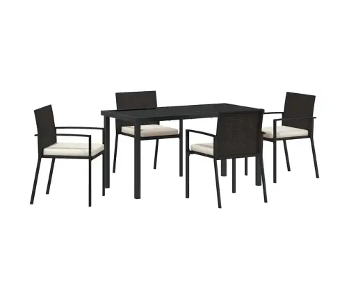 Aia Söögilaudade Komplekt 5 Pcs Must Pulbervärvitud Teras