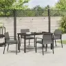 Sodo Valgomojo Komplektas 5 Pcs Pilka Poli Ratanas