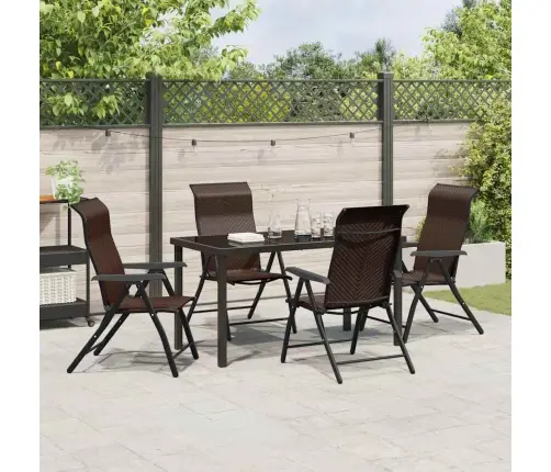 Aia Söögilaudade Komplekt 5 Pcs Pruun Polürooster