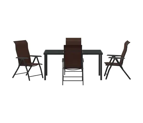 5 Gab. Dārza Ēdamgalds Brūnā Poliratanā Vidaxl