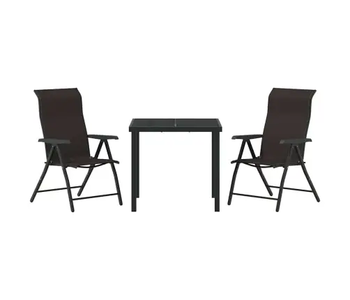 Aia Söögilaudade Komplekt 3 Pcs Must Kohvi Polürooster