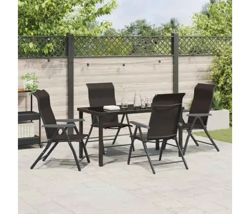 Aia Söögilaudade Komplekt 5 Pcs Must Kohv Pulbervärvitud Teras