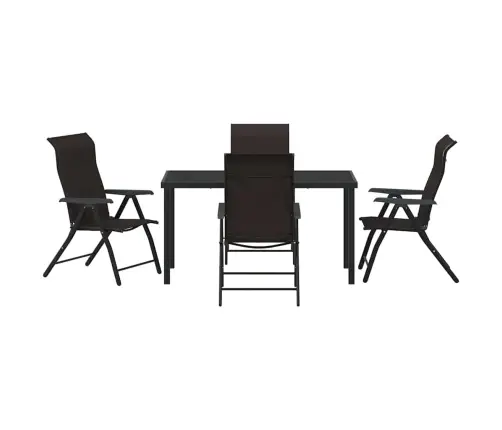 Aia Söögilaudade Komplekt 5 Pcs Must Kohv Pulbervärvitud Teras