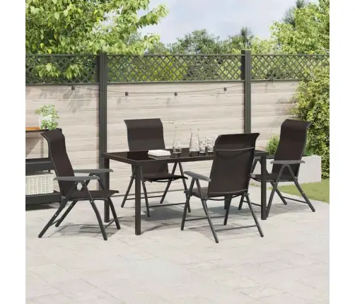 Aia Söögilaudade Komplekt 5 Pcs Must Kohvi Polürooster