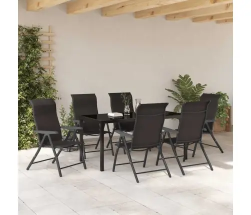 Aia Söögilaudade Komplekt 7 Pcs Must Kohvi Polürooster