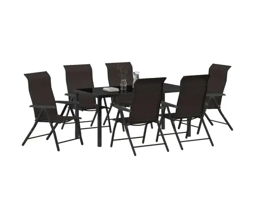 Aia Söögilaudade Komplekt 7 Pcs Must Kohvi Polürooster