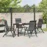 5 Daļu Dārza Ēdamgaldu Komplekts Pelēks Poliestera Rattan. Vidaxl