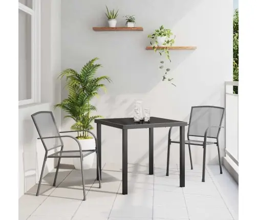 Aia Söögilaudade Komplekt 3 Pcs Antratsiit Pulbervärvitud Teras