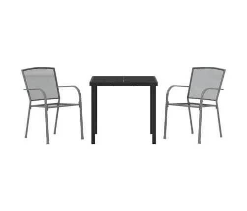 Aia Söögilaudade Komplekt 3 Pcs Antratsiit Pulbervärvitud Teras