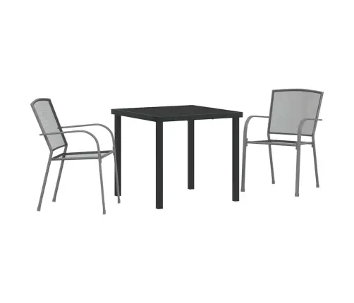 Aia Söögilaudade Komplekt 3 Pcs Antratsiit Pulbervärvitud Teras
