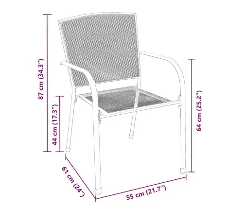 Aia Söögilaudade Komplekt 3 Pcs Antratsiit Pulbervärvitud Teras