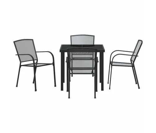 5 Daļu Dārza Ēdamistabas Komplekts Antracīta Tēraudā Vidaxl 5 Daļu Dārza Ēdamistabas Komplekts Antracīta Tēraudā Vidaxl
