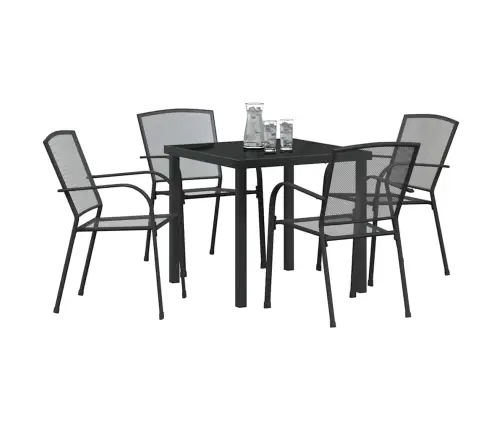 5 Daļu Dārza Ēdamistabas Komplekts Antracīta Tēraudā Vidaxl 5 Daļu Dārza Ēdamistabas Komplekts Antracīta Tēraudā Vidaxl
