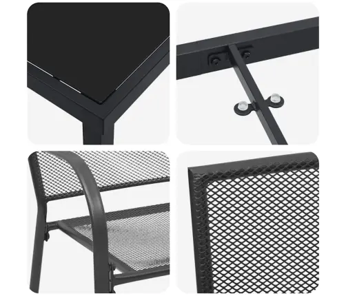 5 Daļu Dārza Vakariņu Komplekts Anthracite Tērauda Vidaxl