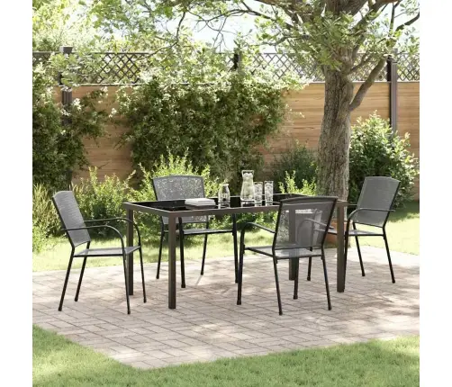 5 Daļu Dārza Vakariņu Komplekts Anthracite Tērauda Vidaxl