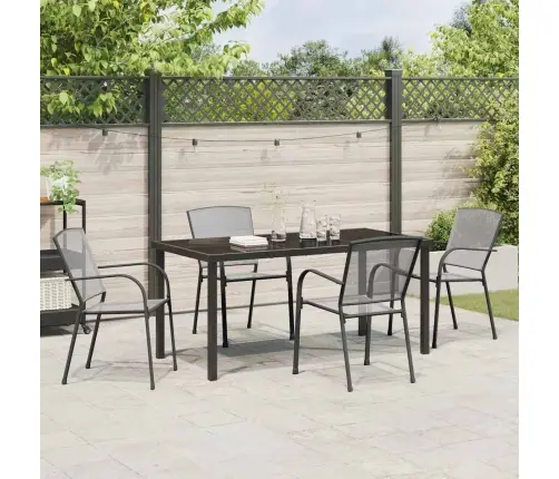 5 Daļu Dārza Vakariņu Komplekts Anthracite Tērauda Vidaxl
