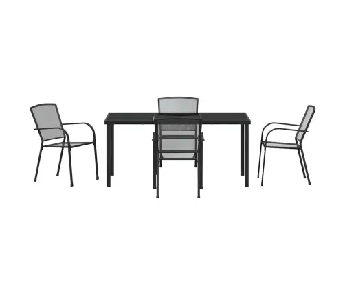 5 Daļu Dārza Vakariņu Komplekts Anthracite Tērauda Vidaxl