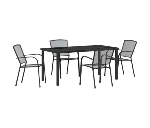 5 Daļu Dārza Vakariņu Komplekts Anthracite Tērauda Vidaxl