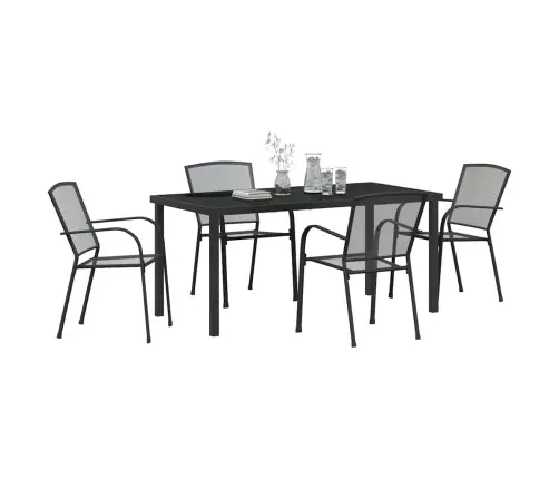 5 Daļu Dārza Vakariņu Komplekts Anthracite Tērauda Vidaxl