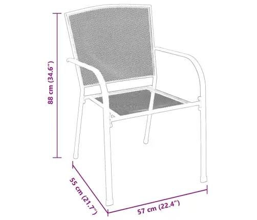 5 Daļu Dārza Vakariņu Komplekts Anthracite Tērauda Vidaxl