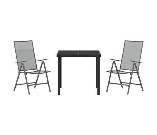 Sodo Valgomojo Komplektas 3 Pcs Antracitas Plienas