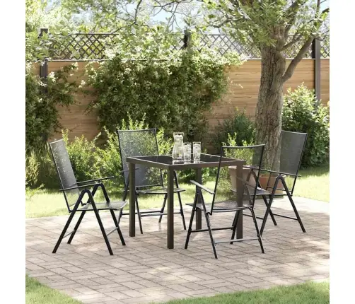 5 Daļu Dārza Ēdamgalds Antracīta Tērauda Vidaxl
