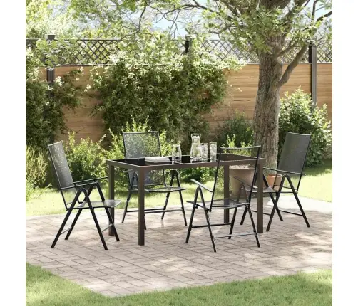 5 Daļu Dārza Galda Komplekts Antracīta Tēraudā Vidaxl