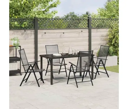 5 Daļu Dārza Galda Komplekts Antracīta Tēraudā Vidaxl
