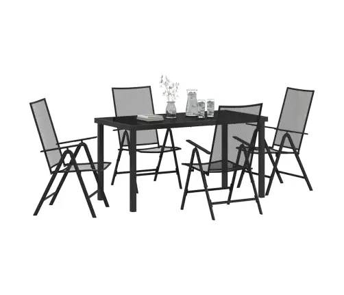 5 Daļu Dārza Galda Komplekts Antracīta Tēraudā Vidaxl